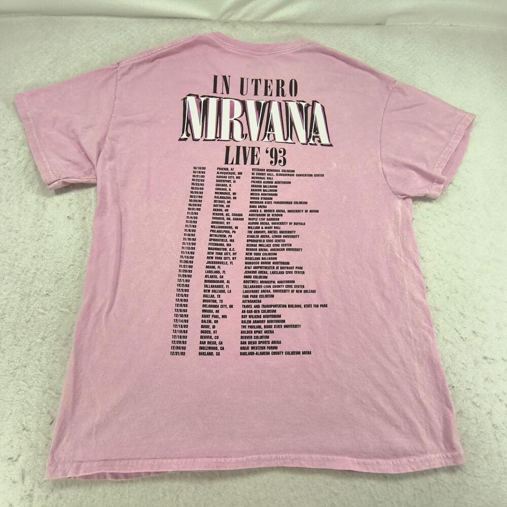 Nirvana In Utero Band Crew Neck Graphic Shirt Adult Mens Size Large L Pink - Picture 9 of 9